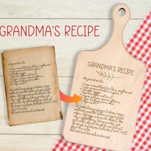 Grandma's Handwritten Recipe Engraved on Cutting Board