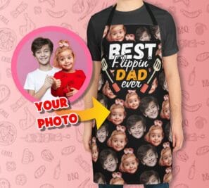 Personalized Dad Apron - Custom BBQ Dad Gift with Kids' Photos