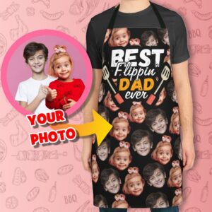 Personalized Dad Apron - Custom BBQ Dad Gift with Kids' Photos