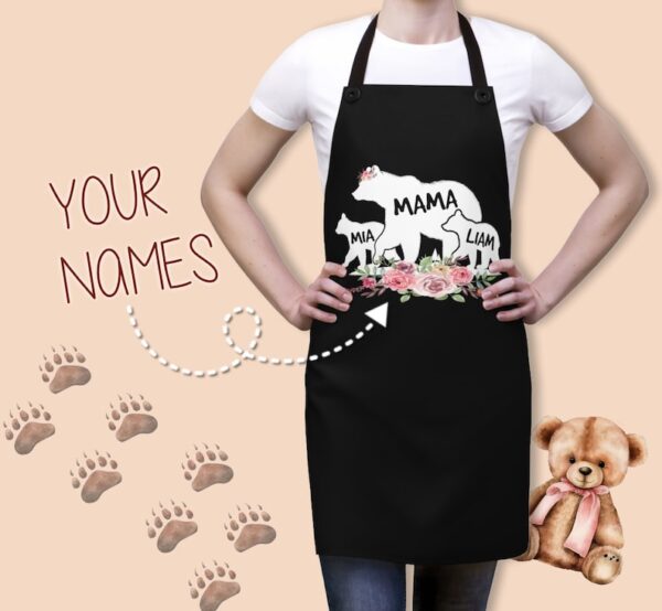 Personalized Mama Bear Apron - Custom Gift for Mother's Day