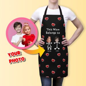 Personalized Mom's Apron: Custom Photo Gift for Mama | Mother's Day Apron Idea