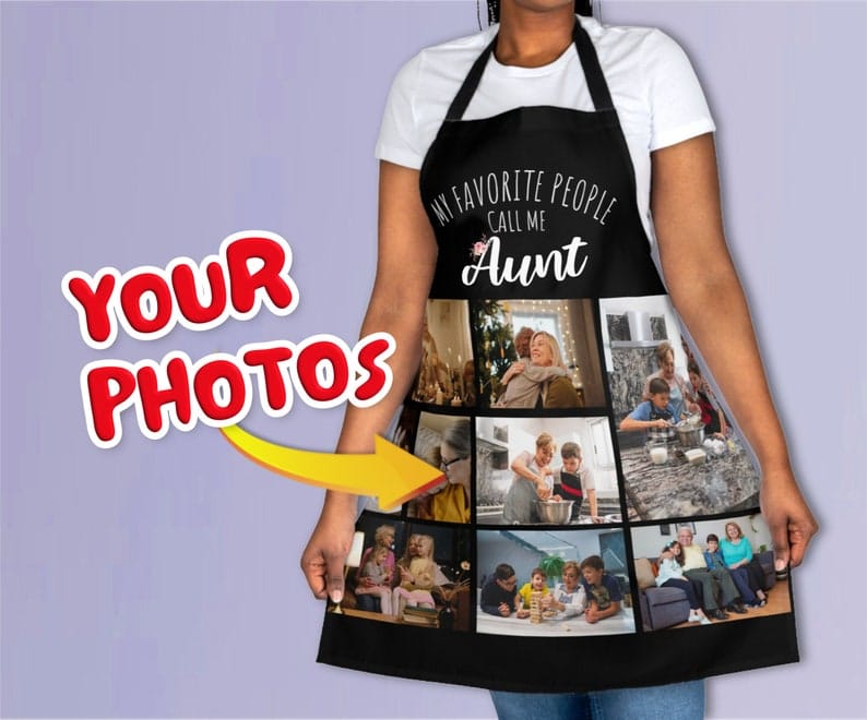 Custom Aunt Photo Apron: Personalized Gift for Aunt's Day