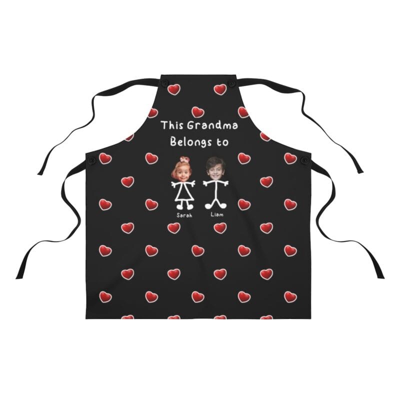 Custom Grandma Apron with Grandkids’ Photos and Names