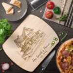 Custom Home Portrait Cutting Board: Ideal Realtor Closing Gift