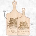 Custom Home Portrait Cutting Board: Ideal Realtor Closing Gift