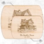 Custom Home Portrait Cutting Board: Ideal Realtor Closing Gift