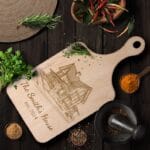 Custom Home Portrait Cutting Board: Ideal Realtor Closing Gift