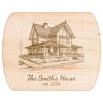 Custom Home Portrait Cutting Board: Ideal Realtor Closing Gift