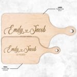Custom Names Heart Connected Wedding Cutting Board - Personalized Anniversary Gift