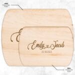 Custom Names Heart Connected Wedding Cutting Board - Personalized Anniversary Gift