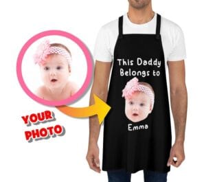 Dad Apron with Kid's Photo and Name - Gift for Father's Day