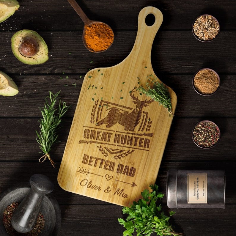Personalized Dad Fisherman Cutting Board - Gift for Father's Day