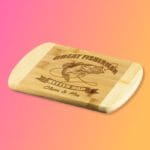 Personalized Dad Fisherman Cutting Board - Gift for Father's Day