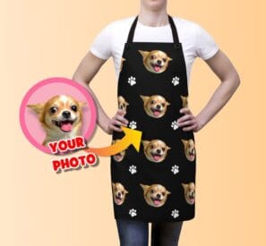 Personalized Dog Face Photo Apron: Custom Gift for Dog Owners & Dog Moms or Dads