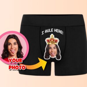 Custom Photo Boxer Briefs - Funny **Men's Underwear** - Boyfriend Gift for Wedding Anniversary - Personalized Picture Underwear - Couple Gag Gift for Boyfriend