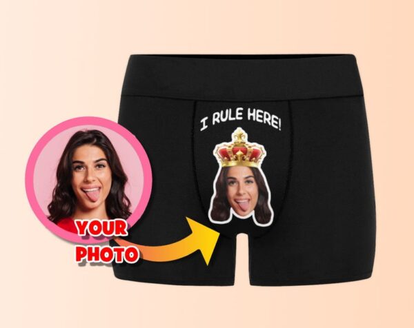 Custom Photo Boxer Briefs - Funny **Men's Underwear** - Boyfriend Gift for Wedding Anniversary - Personalized Picture Underwear - Couple Gag Gift for Boyfriend