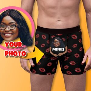 Personalised Valentine’s Day Gift: Funny Men’s Underwear with Face and Hands, Custom Boxers, Face Boxer Briefs, Gag Gift for Boyfriend or Husband