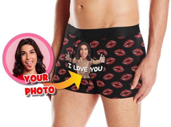 Personalized Face Men's Underwear - Custom Gift for Wedding Anniversary - Funny Photo Boxers - Picture Husband Briefs