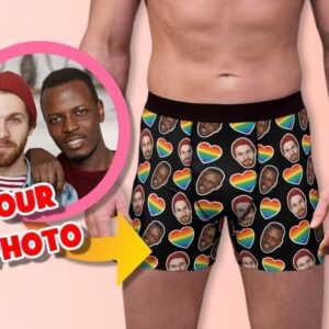 Personalized Gay Wedding Boxer Briefs: Custom Underwear for Gay Couples - Gay Engagement, Anniversary, Valentine's Day Gifts