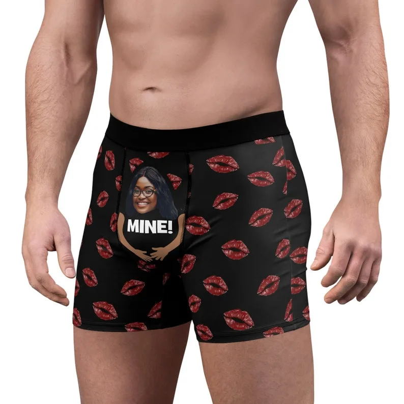 Personalized Funny Boxer Briefs For Men - Custom Photo Underwear Gift For Husband, Boyfriend, Unique Novelty Present