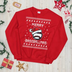Baseball Ugly Christmas Sweater, Baseball Lover Xmas Sweatshirt, Baseball Coach Christmas Gift, Holiday Gift for Baseball Lovers