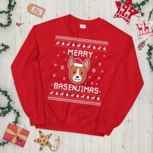 Basenji Christmas Sweater: Basenji Dog Ugly Xmas Sweatshirt, Basenji Owner Holidays Christmas Gift