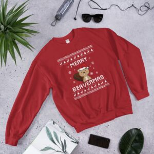 Beaver Christmas Sweater, Beaver Ugly Xmas Sweatshirt, Beaver Christmas Gift, Merry Beavermas, Beaver Jumper Holiday Winter Gift