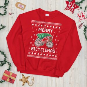 Bicycle Ugly Christmas Sweater - Festive Xmas Sweatshirt for Bike Lovers