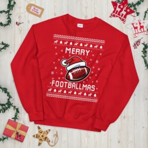 Football Ugly Christmas Sweater, Football Lover Xmas Sweatshirt, American Football Coach Christmas Gift, Holiday Gift for Football Lovers