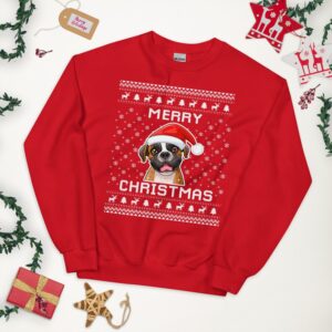 German Boxer Christmas Sweater, German Boxer Dog Ugly Xmas Sweatshirt, Christmas Gift, Merry Boxermas, Deutscher Boxer Jumper Holiday Gift