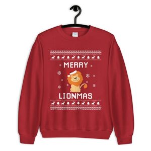 Lion Christmas Sweater, Lion Ugly Xmas Sweatshirt, Lion King Christmas Gift, Merry Lionmas, Lion Simba Jumper Holiday