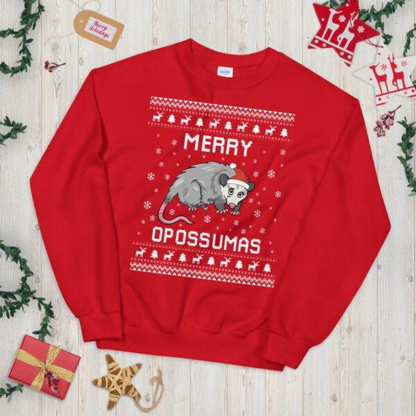 Opossum Christmas Sweater, Opossum Ugly Xmas Sweatshirt, Opossum Christmas Gift, Merry Opossummas, Opossum Jumper Holiday Gift