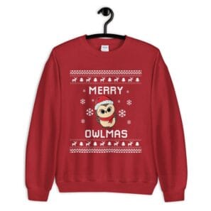 Owl Christmas Sweater, Owl Ugly Xmas Sweatshirt, Owl Christmas Gift, Merry Owlmas, Owl Jumper Holiday Gift