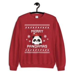 Panda Christmas Sweater, Panda Ugly Xmas Sweatshirt, Panda Christmas Gift, Merry Pandamas, Panda Jumper Holiday Gift