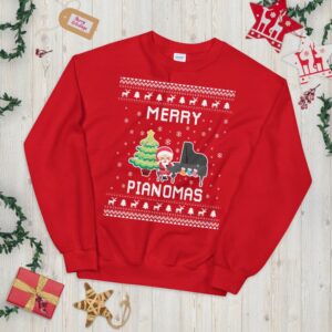 Piano Ugly Christmas Sweater, Pianist Xmas Sweatshirt, Piano Christmas Gift, Merry Pianomas, Holiday Gift for Piano Teacher