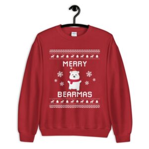 Polar Bear Christmas Sweater, Bear Ugly Xmas Sweatshirt, Bear Christmas Gift, Merry Bearmas, Bear Jumper Holiday Gift