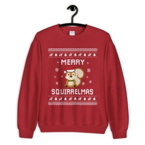 Squirrel Christmas Sweater, Squirrel Ugly Xmas Sweatshirt, Squirrel Christmas Gift, Merry Squirrelmas, Squirrel Jumper Holiday Gift