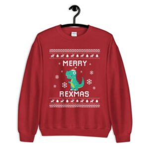 T-Rex Christmas Sweater - Ultimate Tyrannosaurus Ugly Xmas Sweatshirt for Merry Rexmas