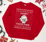 White Poodle Christmas Sweater, Poodle Ugly Xmas Sweatshirt, Poodle Christmas Gift, Merry Poodlemas, Poodle Jumper Holiday Winter Gift White Poodle Christmas Sweater, Poodle Ugly Xmas Sweatshirt, Poodle Christmas Gift, Merry Poodlemas, Poodle Jumper Holiday Winter Gift
