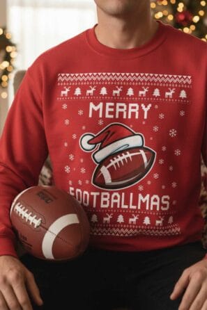 American Football Ugly Christmas Sweater – Funny Holiday Gift Idea for Football Lovers