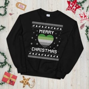 Aromantic Ugly Christmas Sweater - Festive ARO Pride Gift Idea