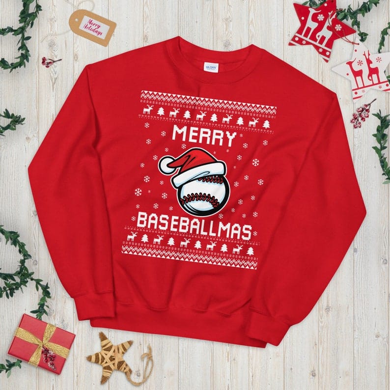 Baseball Ugly Christmas Sweater, Baseball Lover Xmas Sweatshirt, Baseball Coach Christmas Gift, Holiday Gift for Baseball Lovers Baseball Ugly Christmas Sweater | Festive Xmas Gift for Baseball Lovers