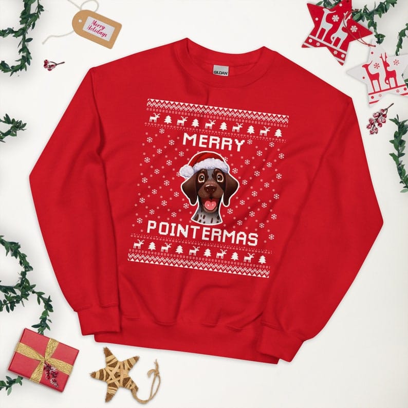 German Shorthaired Pointer Ugly Christmas Sweaters for GSP Lovers German Shorthaired Pointer Ugly Christmas Sweaters for GSP Lovers