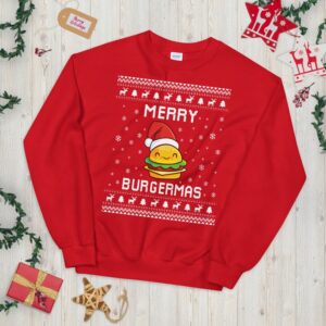 Merry Burgermas Ugly Christmas Sweater is a Must-Have for Burger Lovers