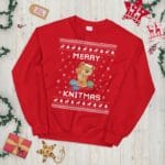 Knitting Ugly Christmas Sweater, Knitting Lover Xmas Sweatshirt, Knitting Christmas Gift, Knitter Xmas Gift, Holiday Gift for Knitting Lover Knitting Ugly Christmas Sweater – Holidays Gift Idea for Knitting Lovers