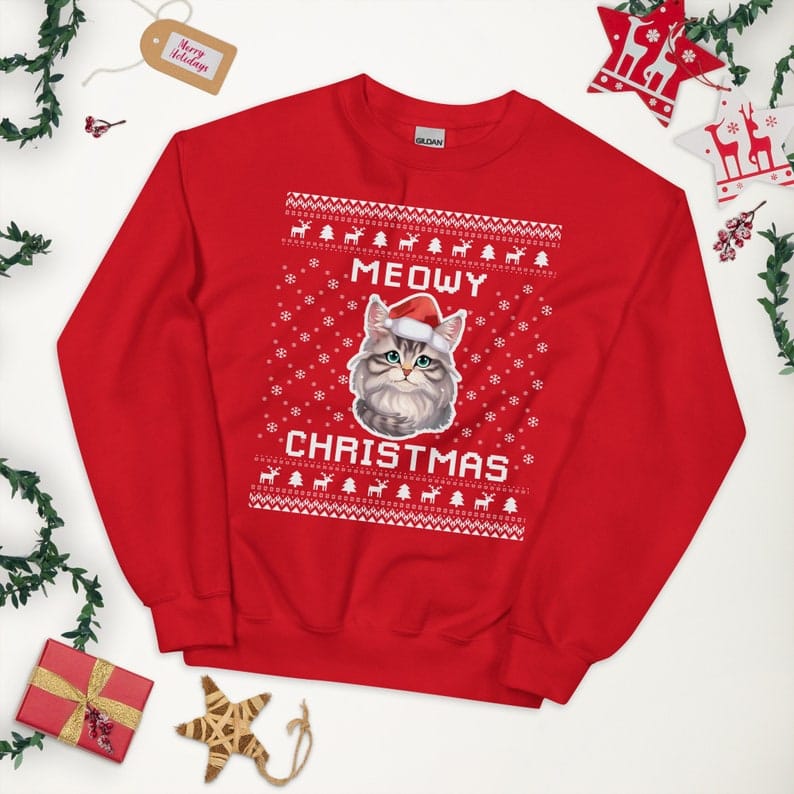 Maine Coon Cat Holiday Sweater, Maine Coon Ugly Xmas Sweatshirt, Maine Coon Christmas Gift, Maine Coon Jumper, Maine Coon Owner Holiday Gift il_794xN.5355475665_ai4q Maine Coon Ugly Christmas Sweater – Holidays Gift Idea for Cat Lovers