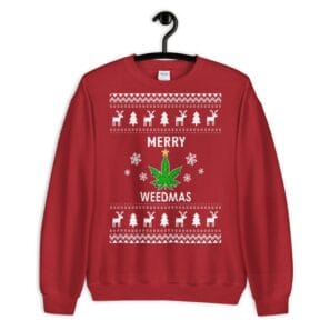 Merry Weedmas Ugly Christmas Sweater – Holidays Gift for Stoner Fans