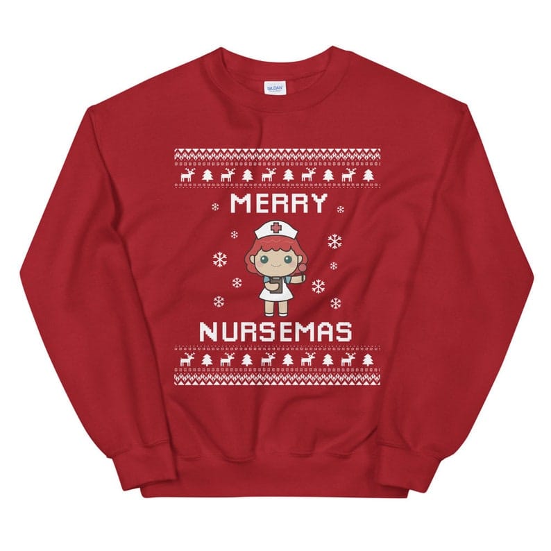 Nurse Christmas Sweater, Nurse Ugly Xmas Sweatshirt, Medicine Christmas Gift, Merry Nursemas, Medical Nurse Jumper Holiday Gift Nurse Ugly Christmas Sweater – Holidays Gift Idea for Nurses