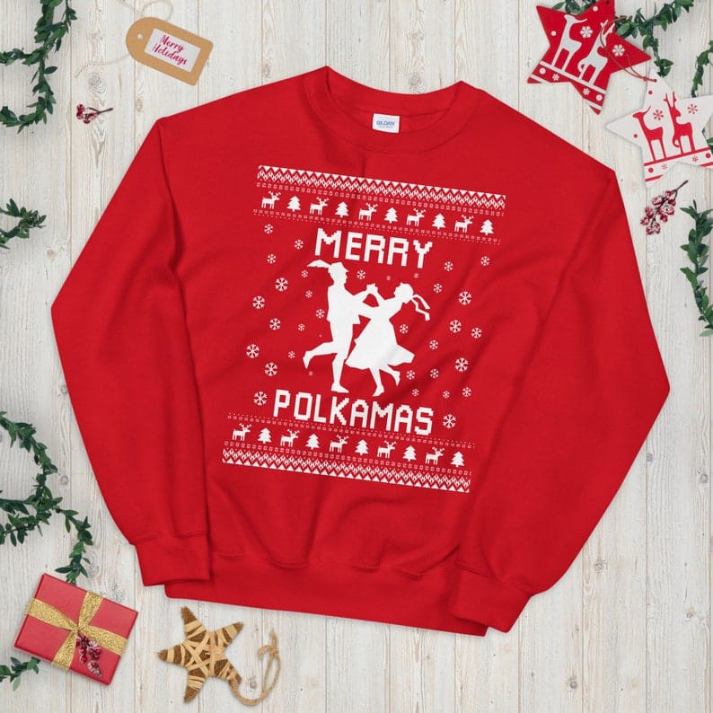Polka Dance Ugly Christmas Sweater, Polka Dance Lover Xmas Sweatshirt, Polka Dancer Christmas Gift, Holiday Gift for Polka Dance Lovers Polka Dance Ugly Christmas Sweater – Funny Holiday Gift Idea for Dancers