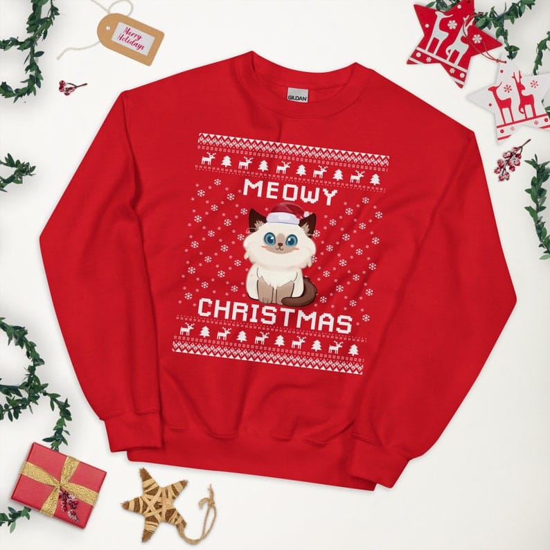 Ragdoll Cat Holiday Sweater, Ragdoll Ugly Xmas Sweatshirt, Ragdoll Cat Owner Christmas Gift, Ragdoll Jumper, Maine Coon Holiday Gifts il_794xN.5355519995_nlrv Ragdoll Cat Ugly Christmas Sweater – Funny Holiday Gift Idea for Cat Lovers